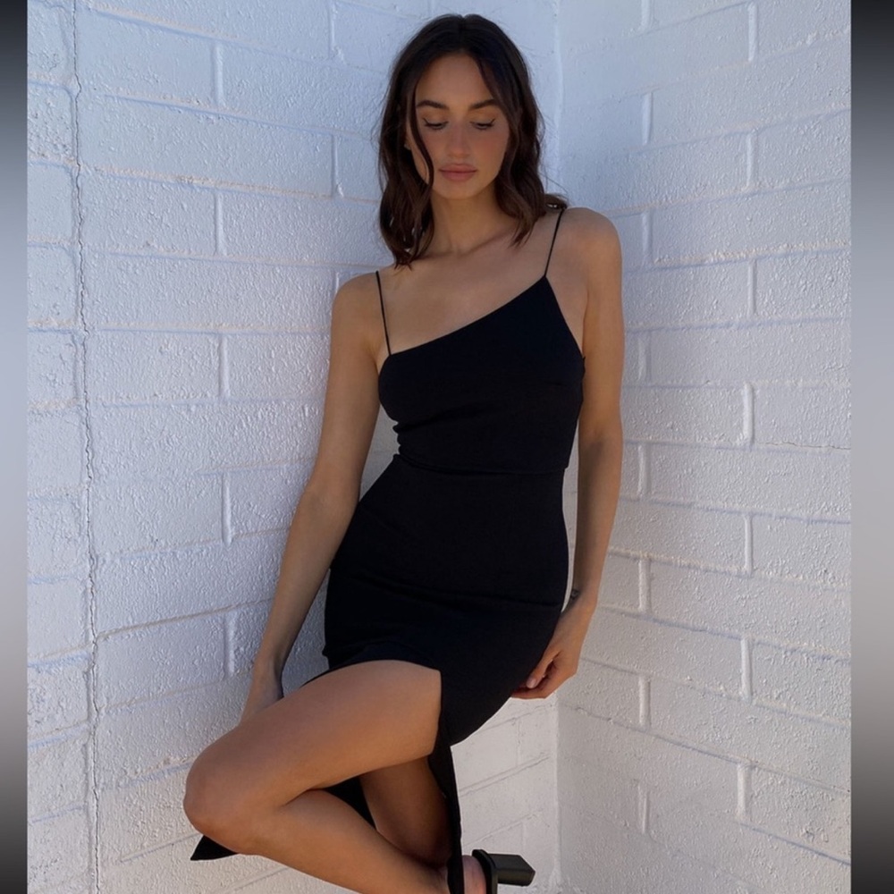 Princess Polly Asymmetrical Black Dress